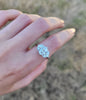 Samantha Floral Cluster Natural Oval Diamond Engagement Ring in 18K Gold - GEMNOMADS