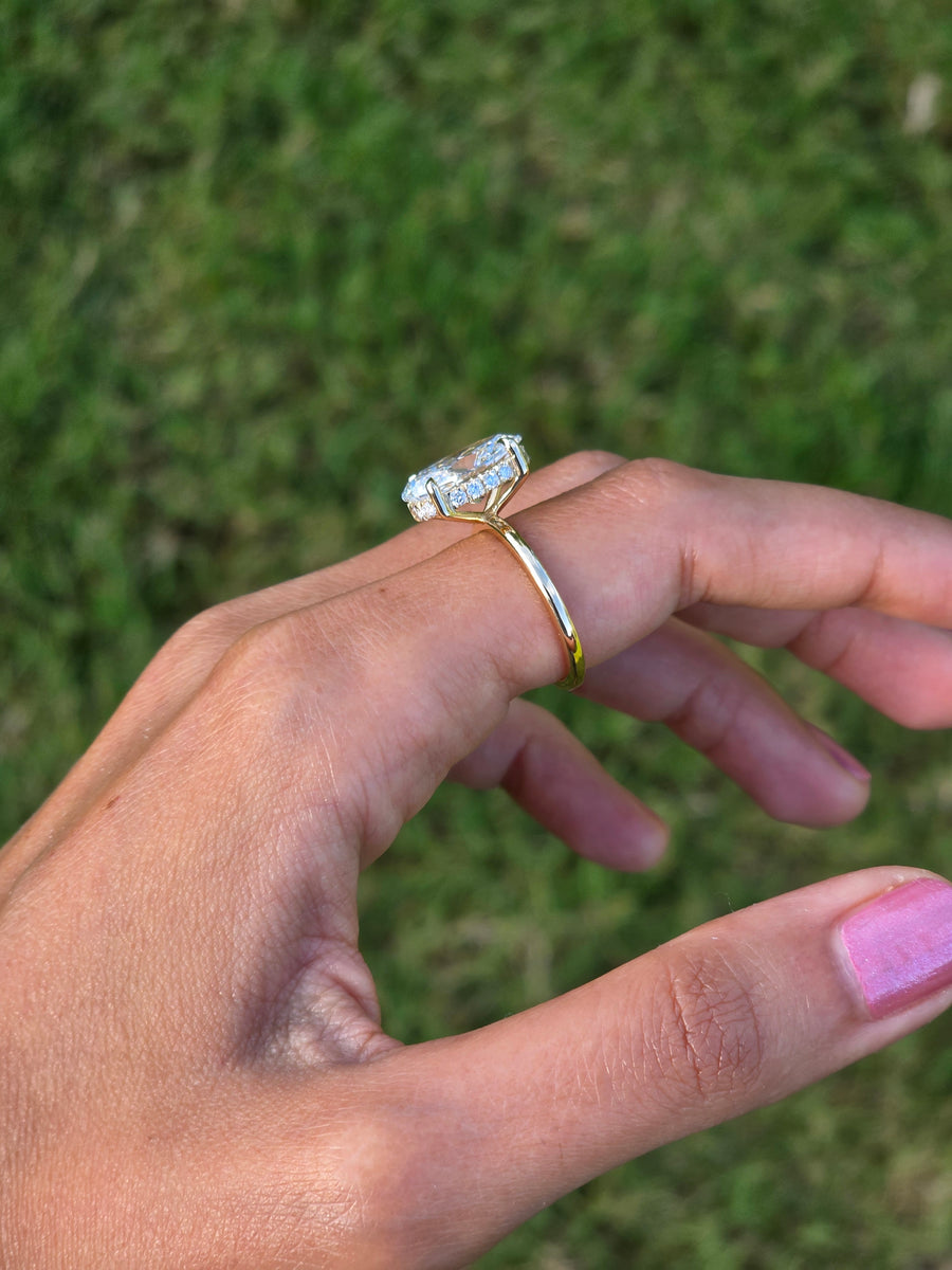 Carat Solitaire Lab Grown Oval Diamond Engagement Ring