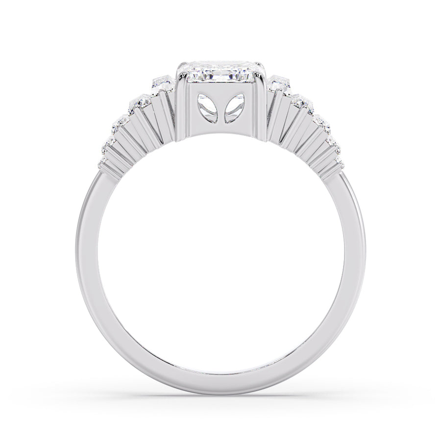 Aliana Art Deco Emerald Cut Lab Grown Diamond Engagement Ring