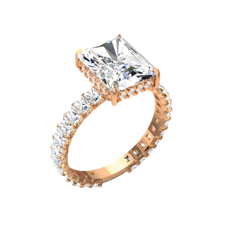 Alya 5 Carat Radiant Cut Lab Grown Diamond Engagement Ring