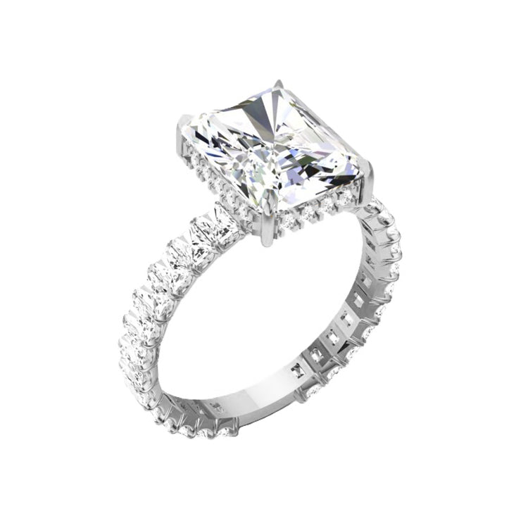 Alya 5 Carat Radiant Cut Lab Grown Diamond Engagement Ring