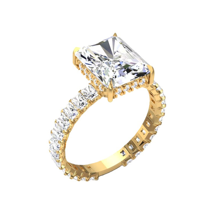 Alya 5 Carat Radiant Cut Lab Grown Diamond Engagement Ring