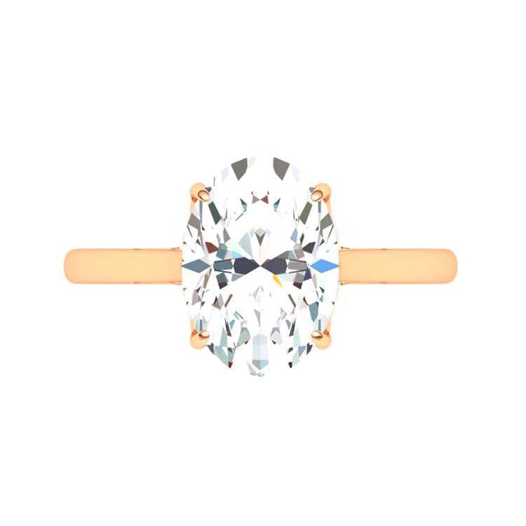 Amber Petal Prong 4 Carat Lab Grown Oval Diamond Engagement Ring
