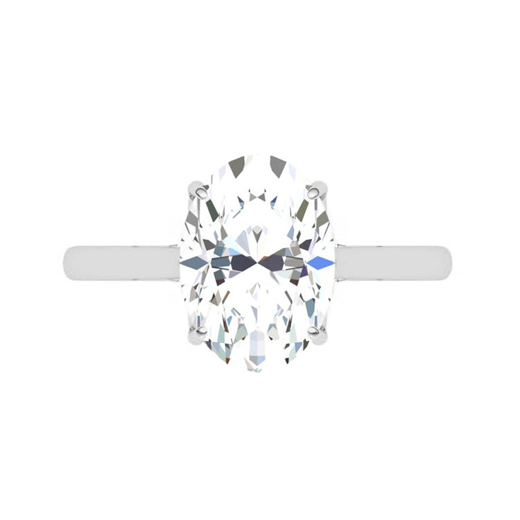 Amber Petal Prong 4 Carat Lab Grown Oval Diamond Engagement Ring