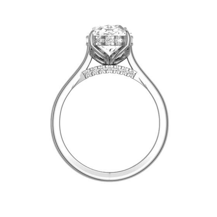 Amber Petal Prong 4 Carat Lab Grown Oval Diamond Engagement Ring