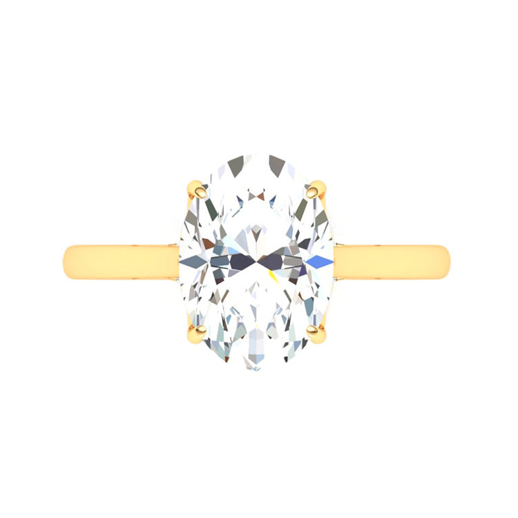 Amber Petal Prong 4 Carat Lab Grown Oval Diamond Engagement Ring