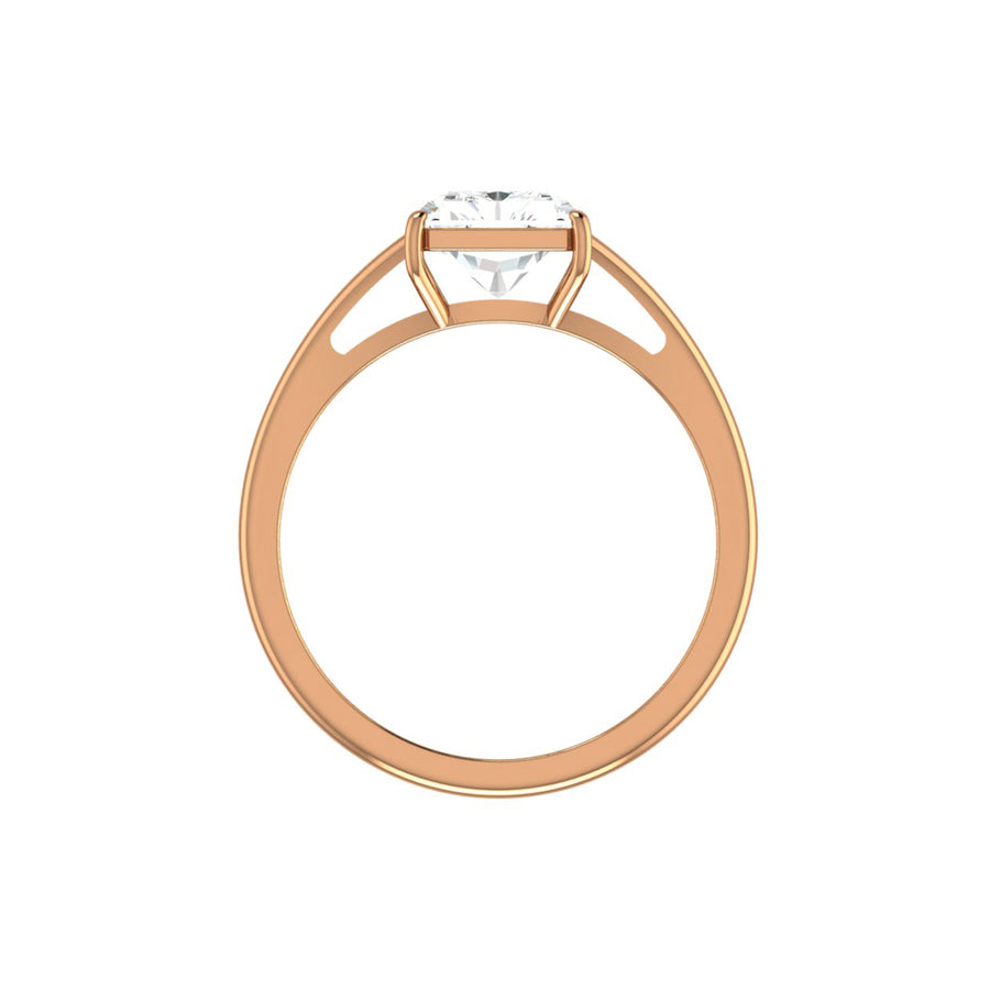 Split Shank 5 Carat Lab Grown Emerald Cut Solitaire Diamond Engagement Ring