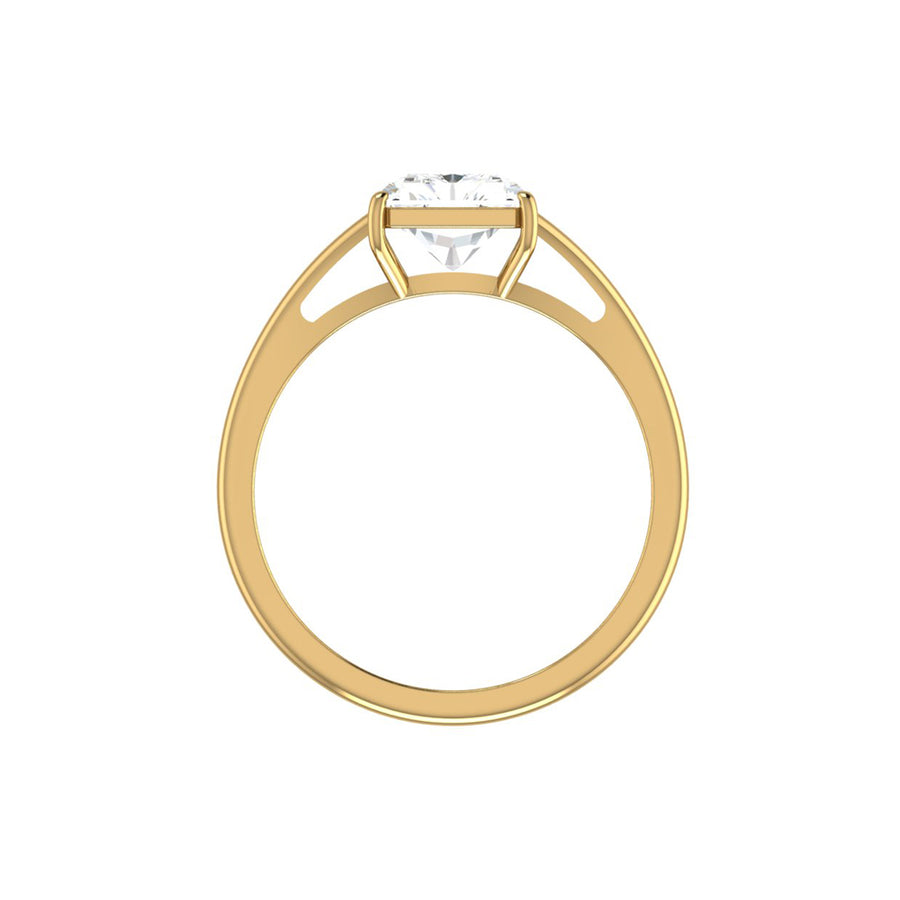 Split Shank 5 Carat Lab Grown Emerald Cut Solitaire Diamond Engagement Ring