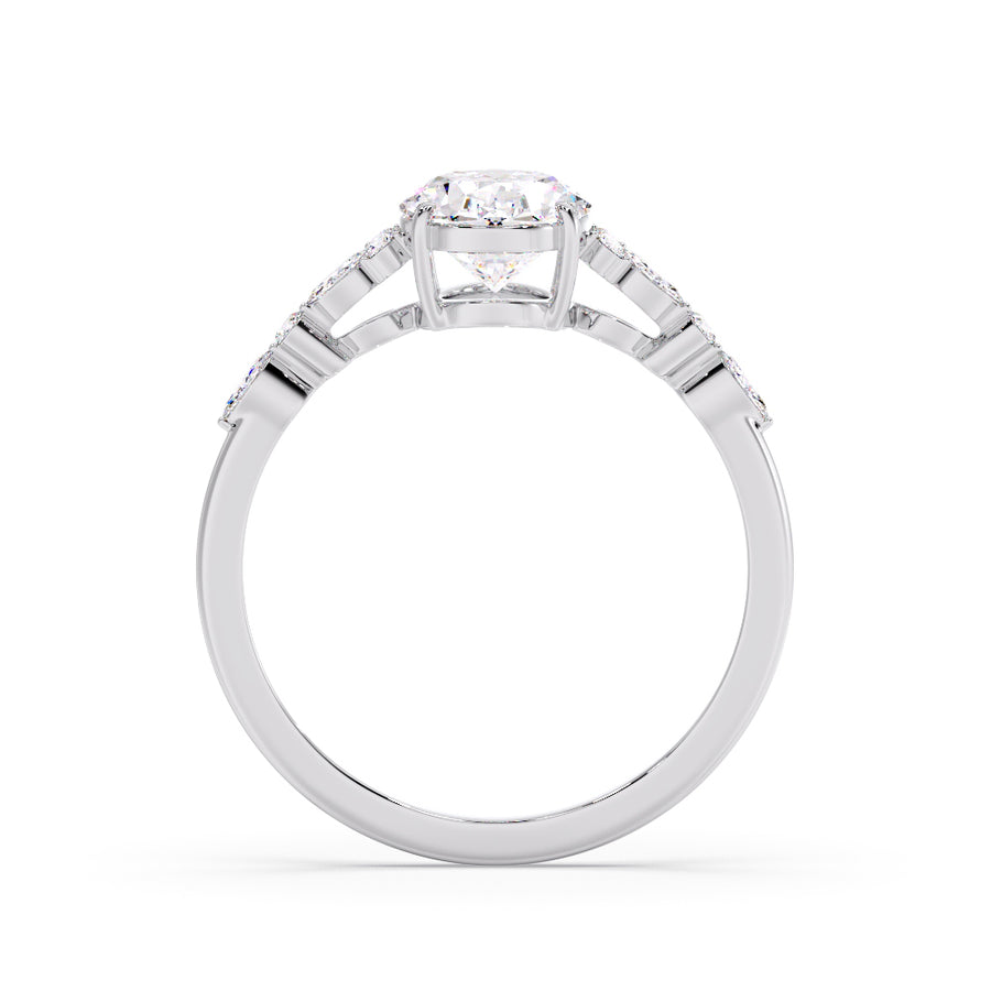 Brynlee Cluster 1 Carat Natural Oval Diamond Engagement Ring