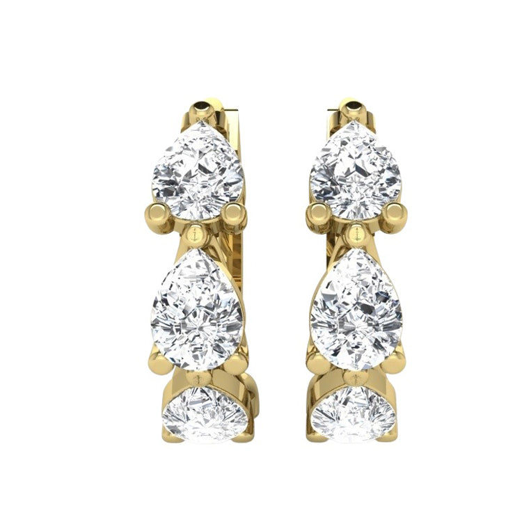 Riata Lab Grown Diamond Hoop Earrings in 14K Gold