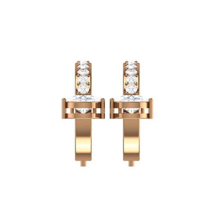 Arora Lab Grown Diamond Hoop Earrings in 14K Gold