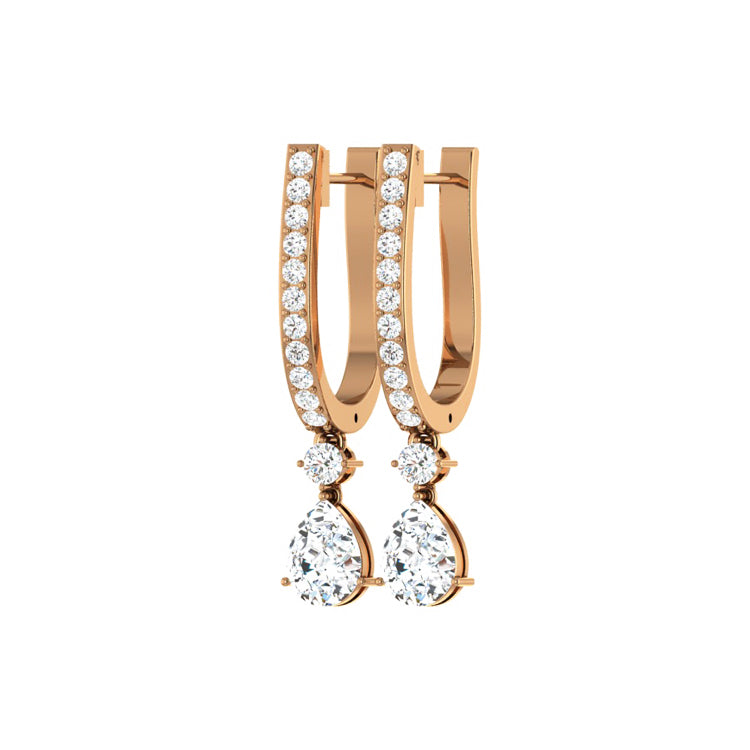 Arora Lab Grown Diamond Hoop Earrings in 14K Gold