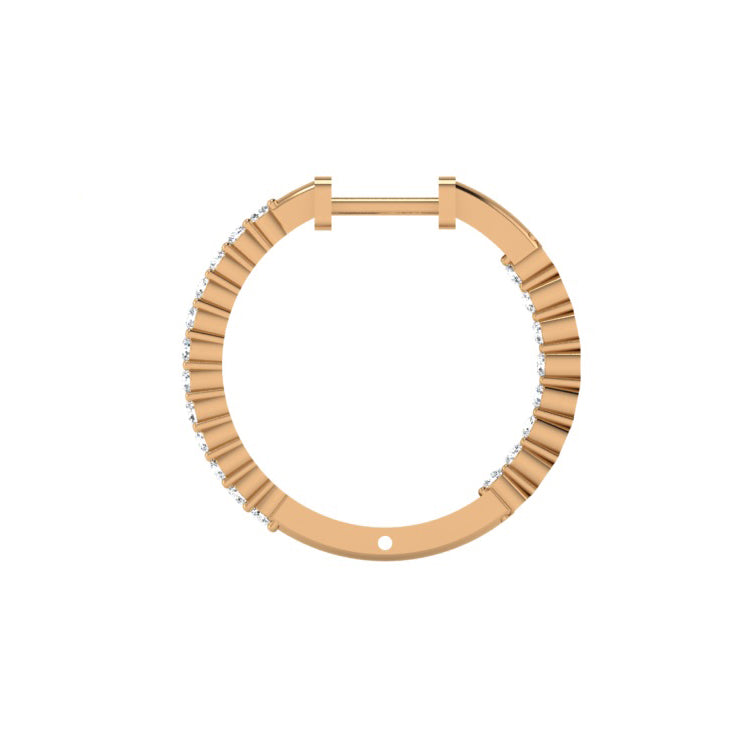 In And Out Lab Grown Diamond Hoop Earrings in 14K Gold