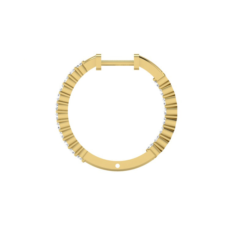 In And Out Lab Grown Diamond Hoop Earrings in 14K Gold