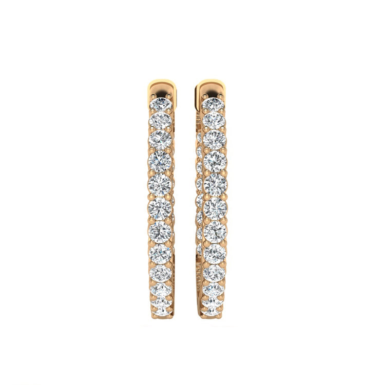 In And Out Lab Grown Diamond Hoop Earrings in 14K Gold