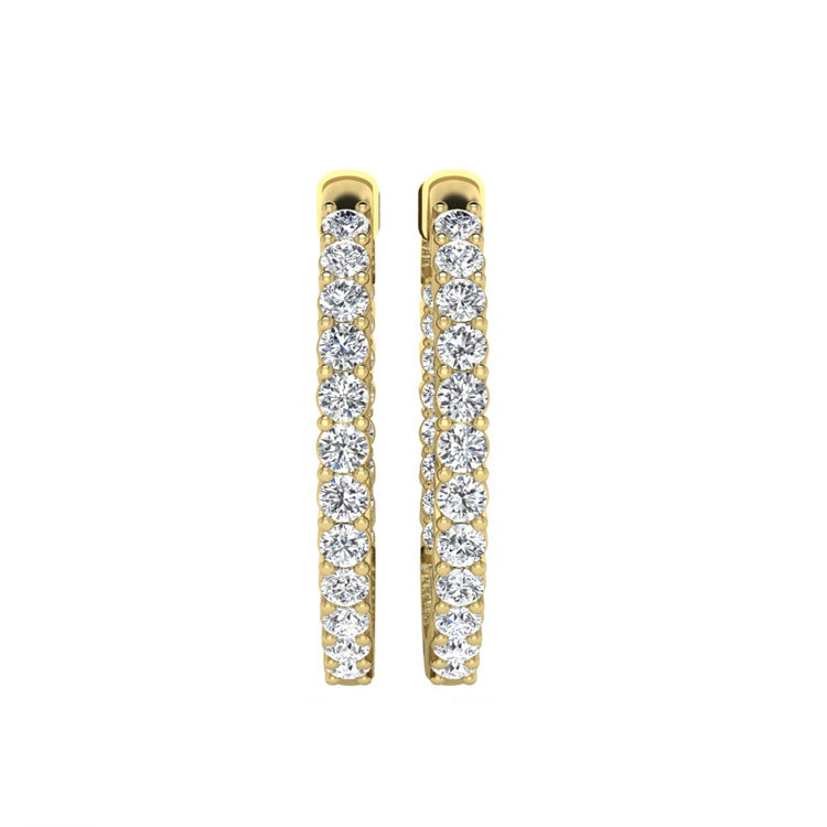 In And Out Lab Grown Diamond Hoop Earrings in 14K Gold