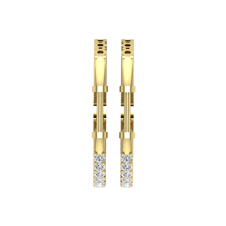 In And Out Lab Grown Diamond Hoop Earrings in 14K Gold