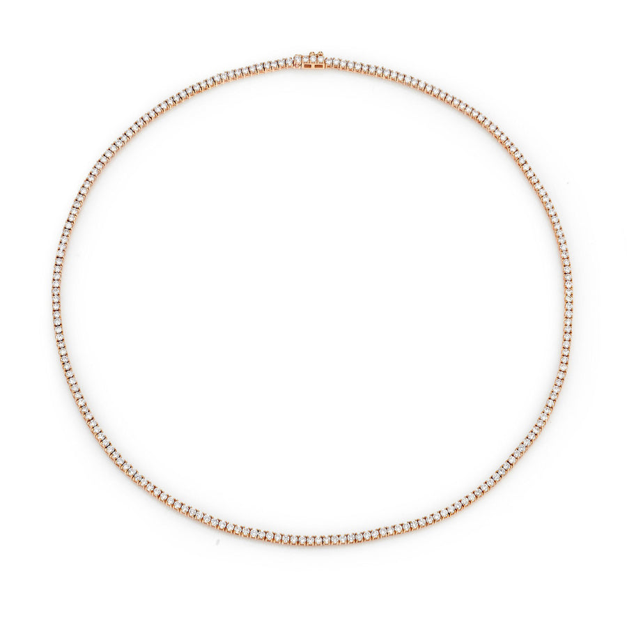 12 Carat Lab Diamond Tennis Necklace in 14K Gold
