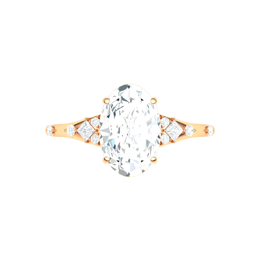 Edith 1 Carat Natural Oval Diamond Engagement Ring