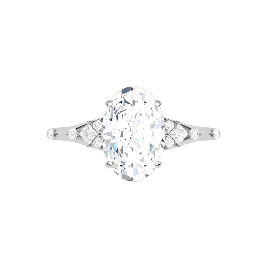 Edith 1 Carat Natural Oval Diamond Engagement Ring