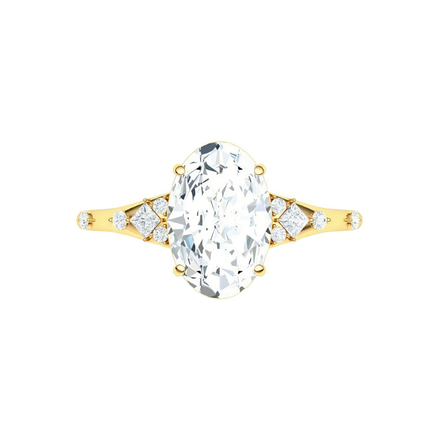 Edith 3 Carat Lab Grown Oval Diamond Engagement Ring