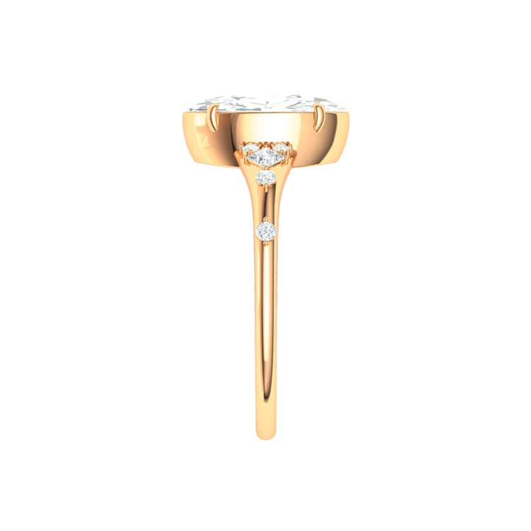 Edith 1 Carat Natural Oval Diamond Engagement Ring