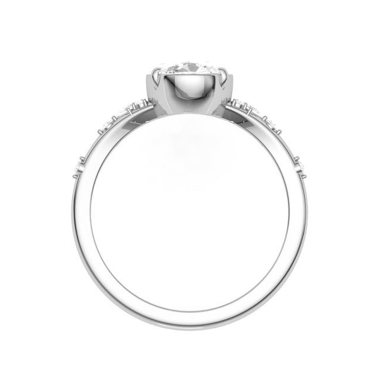 Edith 1 Carat Natural Oval Diamond Engagement Ring