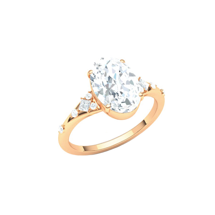 Edith 1 Carat Natural Oval Diamond Engagement Ring