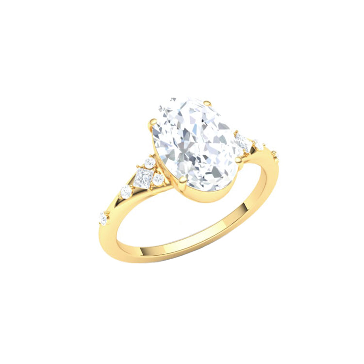 Edith 1 Carat Natural Oval Diamond Engagement Ring