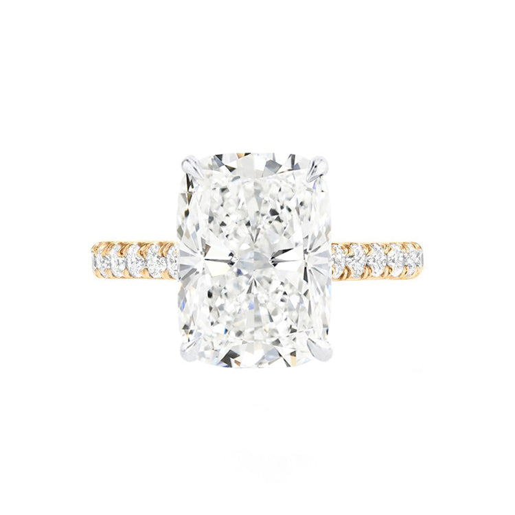 3 Carat Lab Grown Elongated Cushion Diamond Engagement Ring