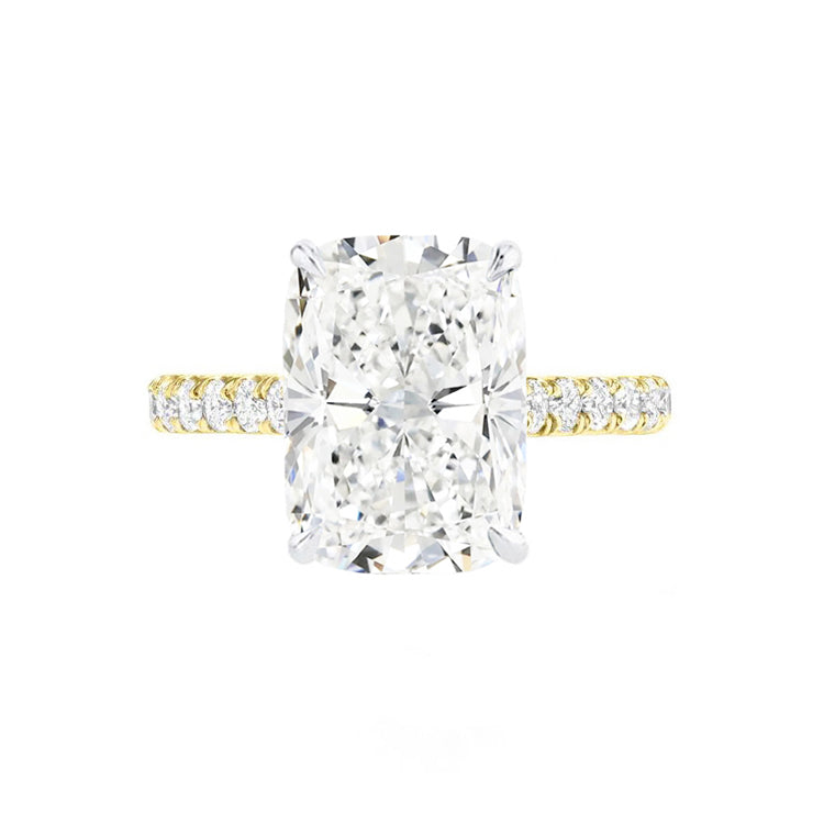 3 Carat Lab Grown Elongated Cushion Diamond Engagement Ring