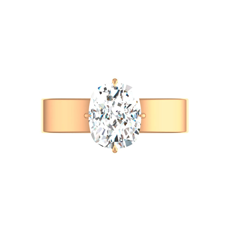 Ada 3 Carat Solitaire Elongated Cushion Lab Grown Diamond Engagement Ring