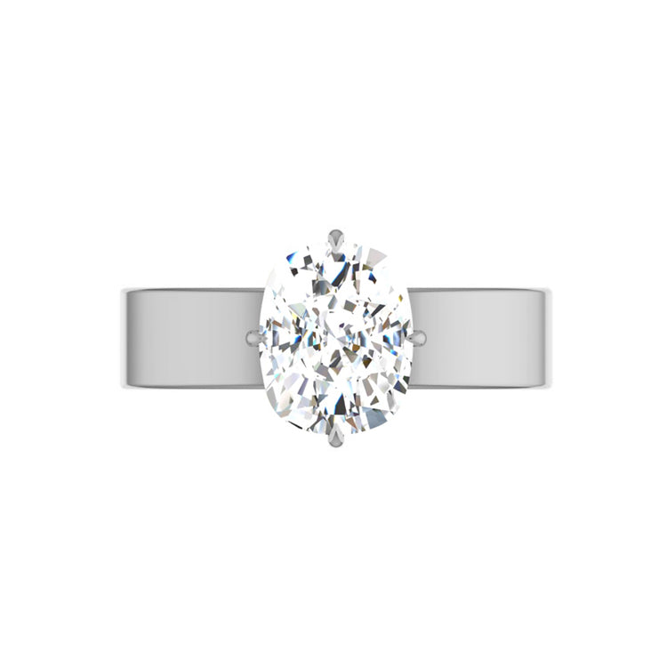 Ada 3 Carat Solitaire Elongated Cushion Lab Grown Diamond Engagement Ring