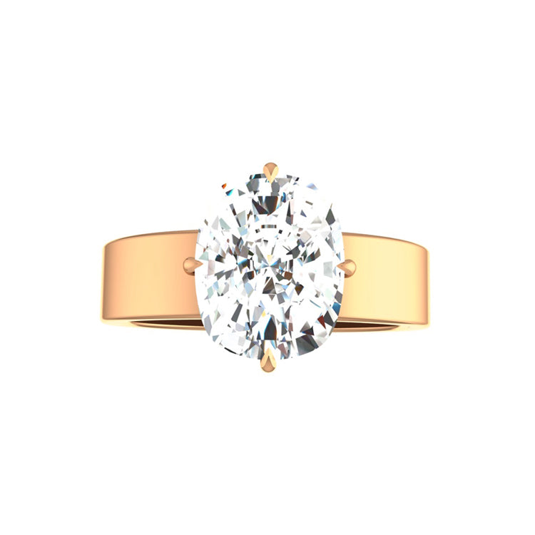 Ada 3 Carat Solitaire Elongated Cushion Lab Grown Diamond Engagement Ring