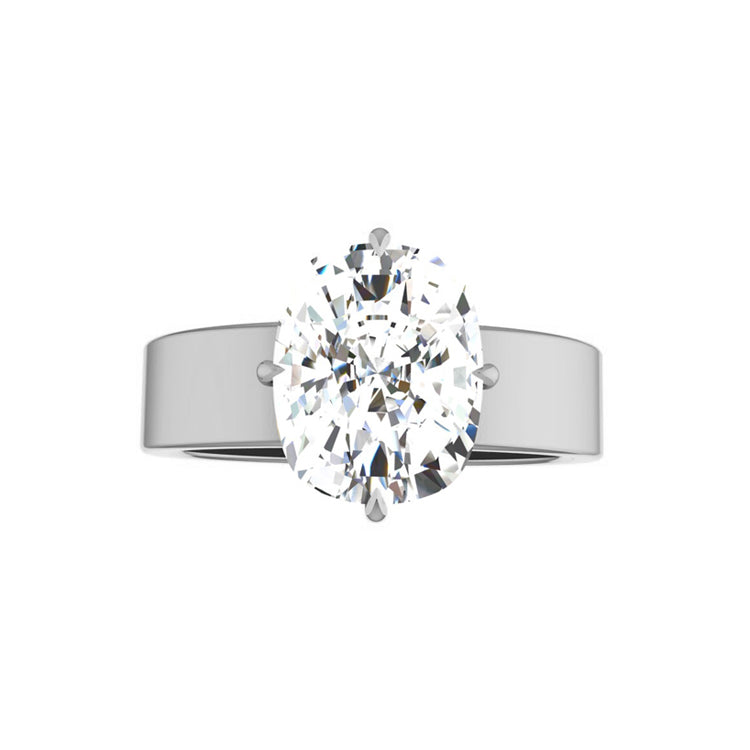 Ada 3 Carat Solitaire Elongated Cushion Lab Grown Diamond Engagement Ring
