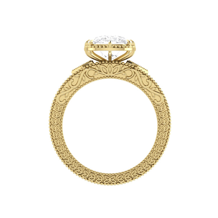 yellow gold - elongated cushion