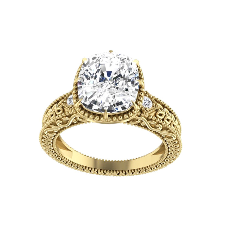 yellow gold - elongated cushion