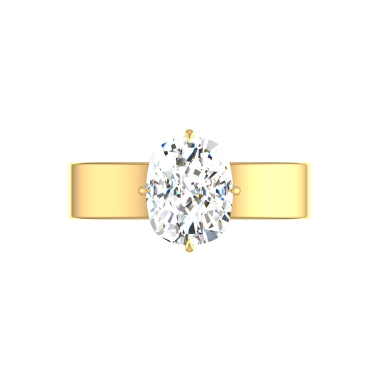 Ada 3 Carat Solitaire Elongated Cushion Lab Grown Diamond Engagement Ring