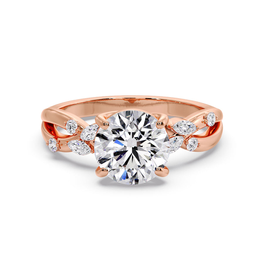 Elsie 2 Carat Natural Round Diamond Engagement Ring