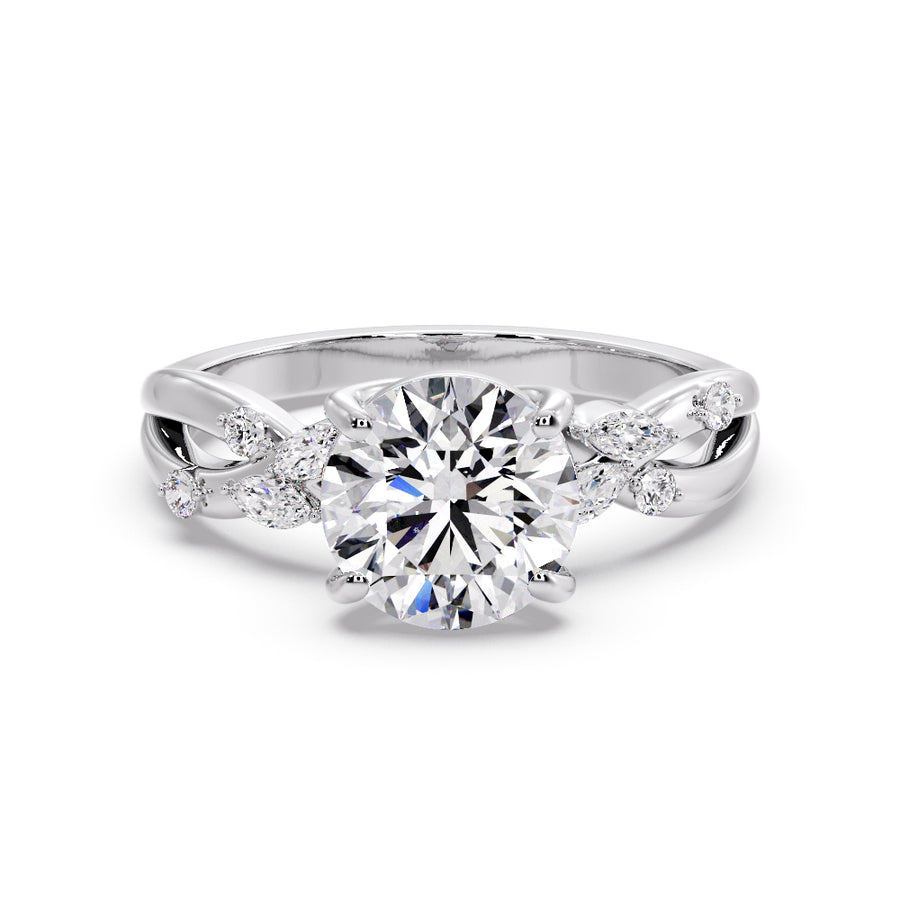 Elsie 2 Carat Natural Round Diamond Engagement Ring