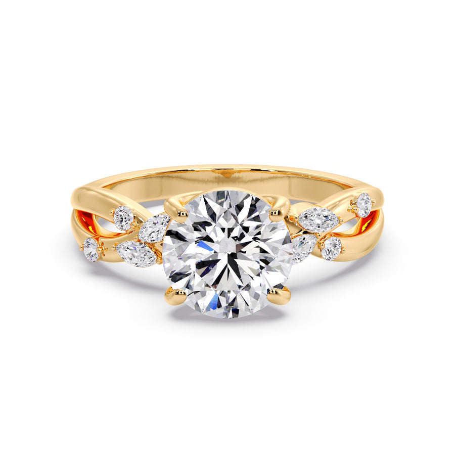 Elsie 2 Carat Natural Round Diamond Engagement Ring