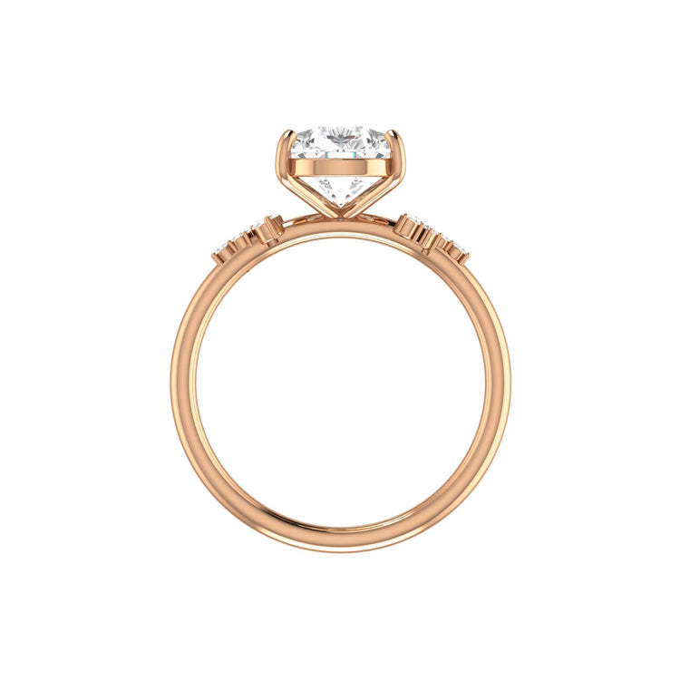 Everly Cluster 3 Carat Lab Grown Pear Diamond Engagement Ring