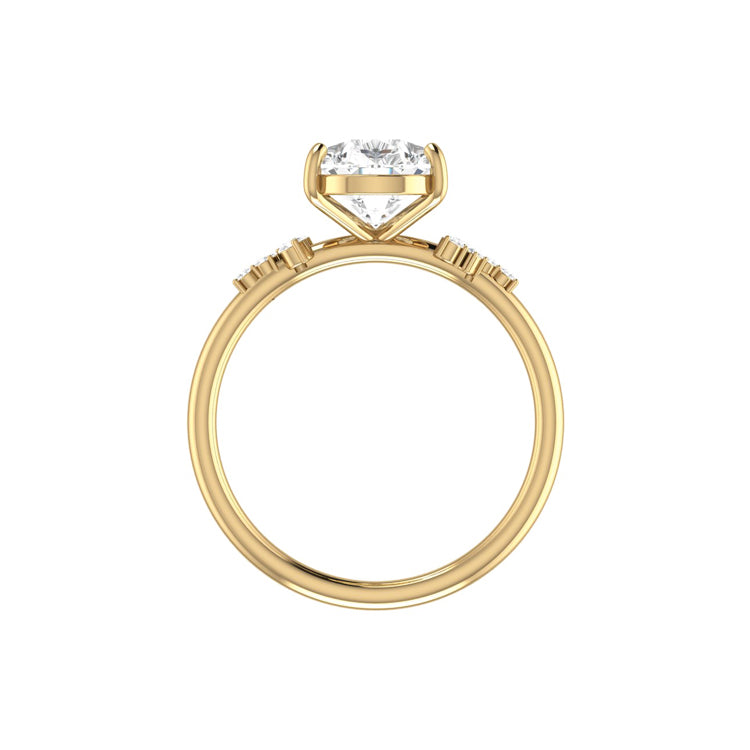 Everly Cluster 3 Carat Lab Grown Pear Diamond Engagement Ring