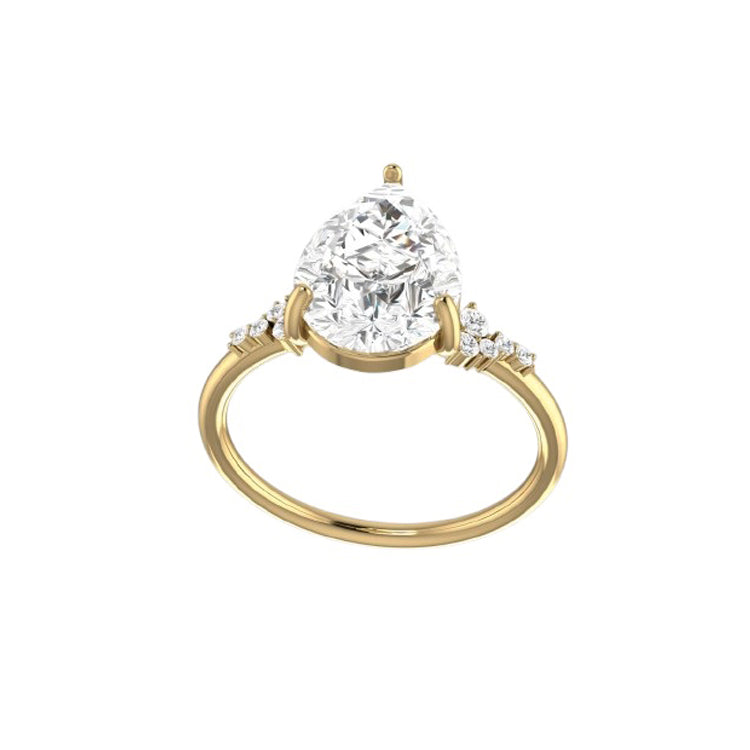 Everly Cluster 3 Carat Lab Grown Pear Diamond Engagement Ring