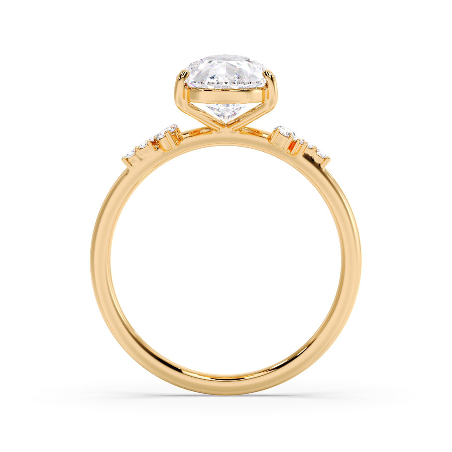 Everly Cluster 3 Carat Lab Grown Pear Diamond Engagement Ring