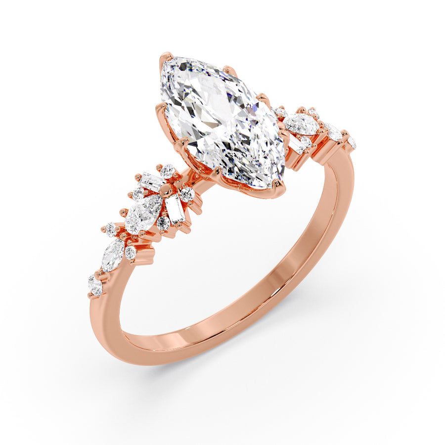 Fiora 2 Carat Marquise Cut Lab Grown Diamond Engagement Ring