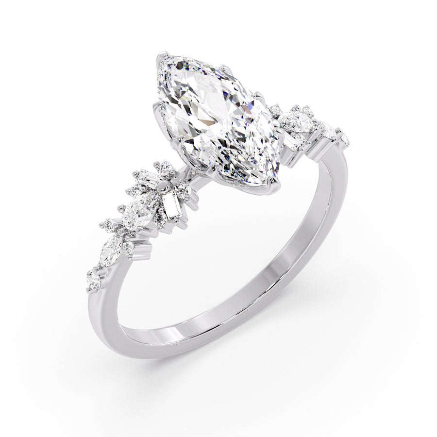 Fiora 2 Carat Marquise Cut Lab Grown Diamond Engagement Ring