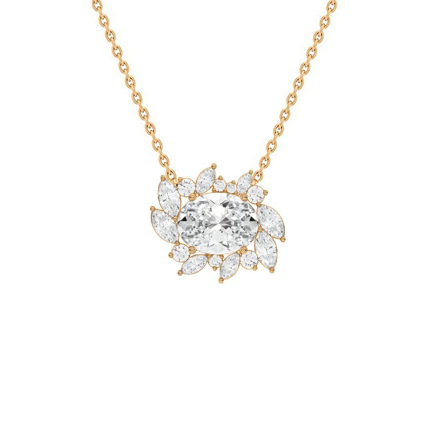 Flora Oval Lab Diamond Necklace