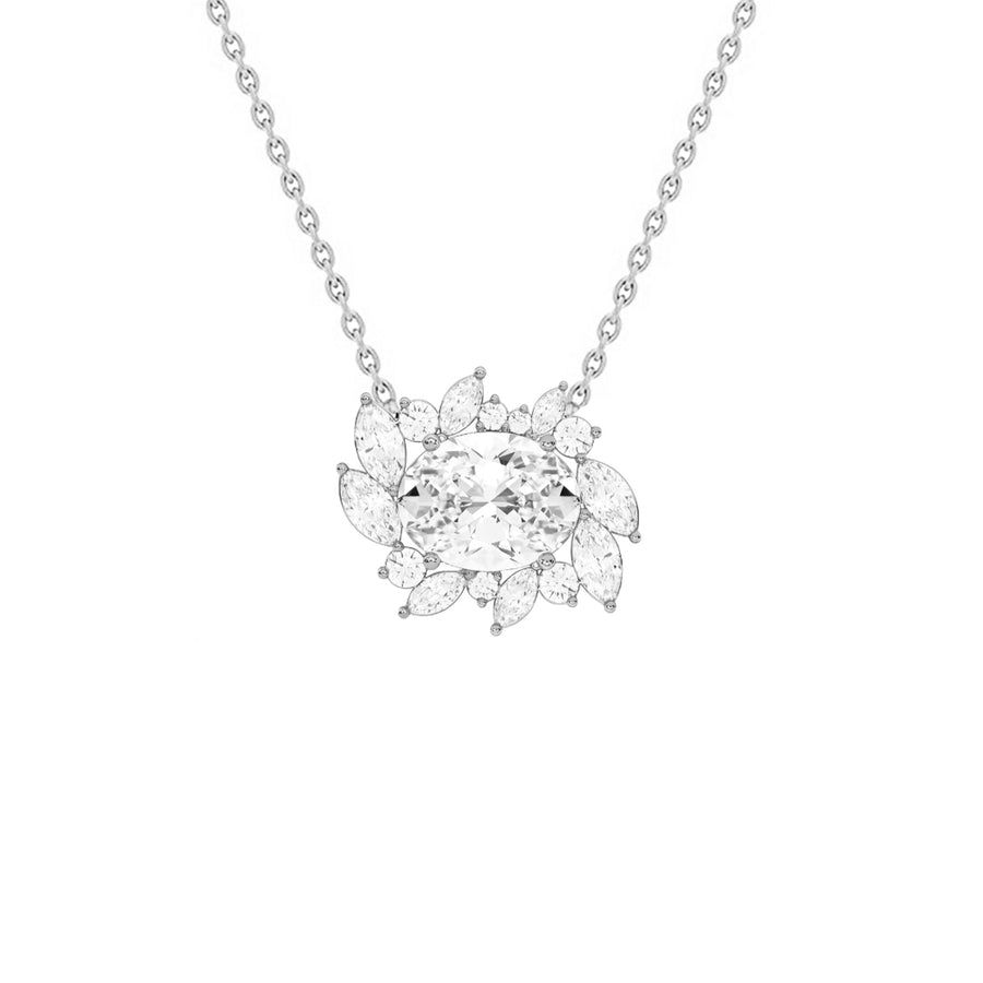 Flora Oval Lab Diamond Necklace