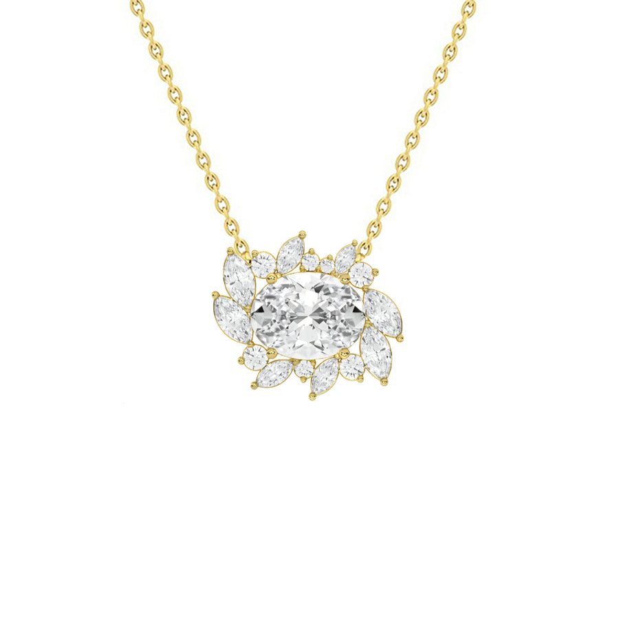 Flora Oval Lab Diamond Necklace